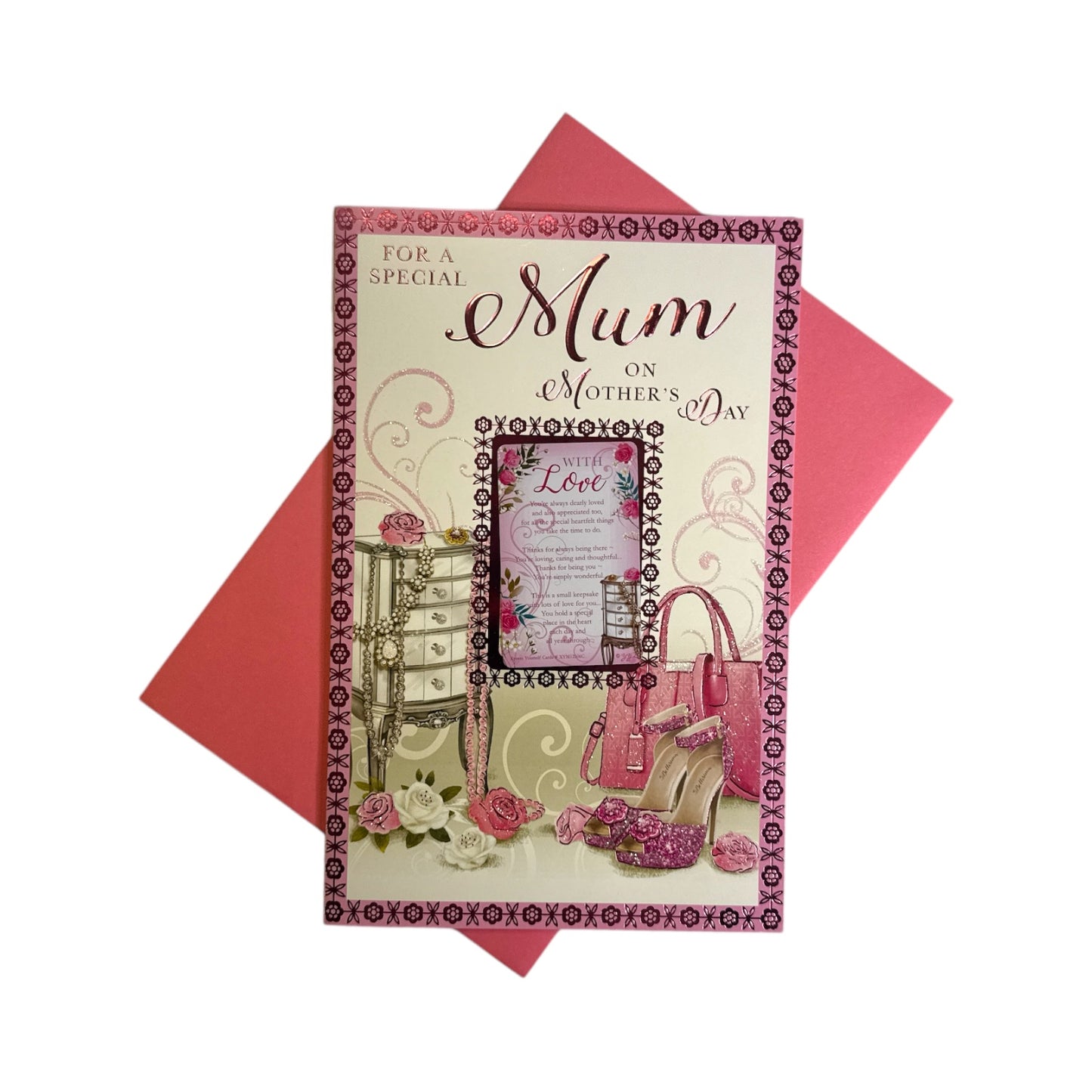 For A Special Mum Shoes And Purse Design Mother's Day Card