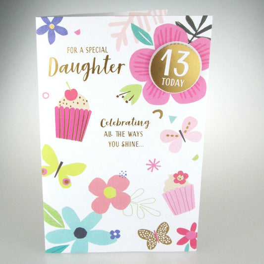 Daughter 13th or 16th Birthday Card with Personalised Age Stickers 