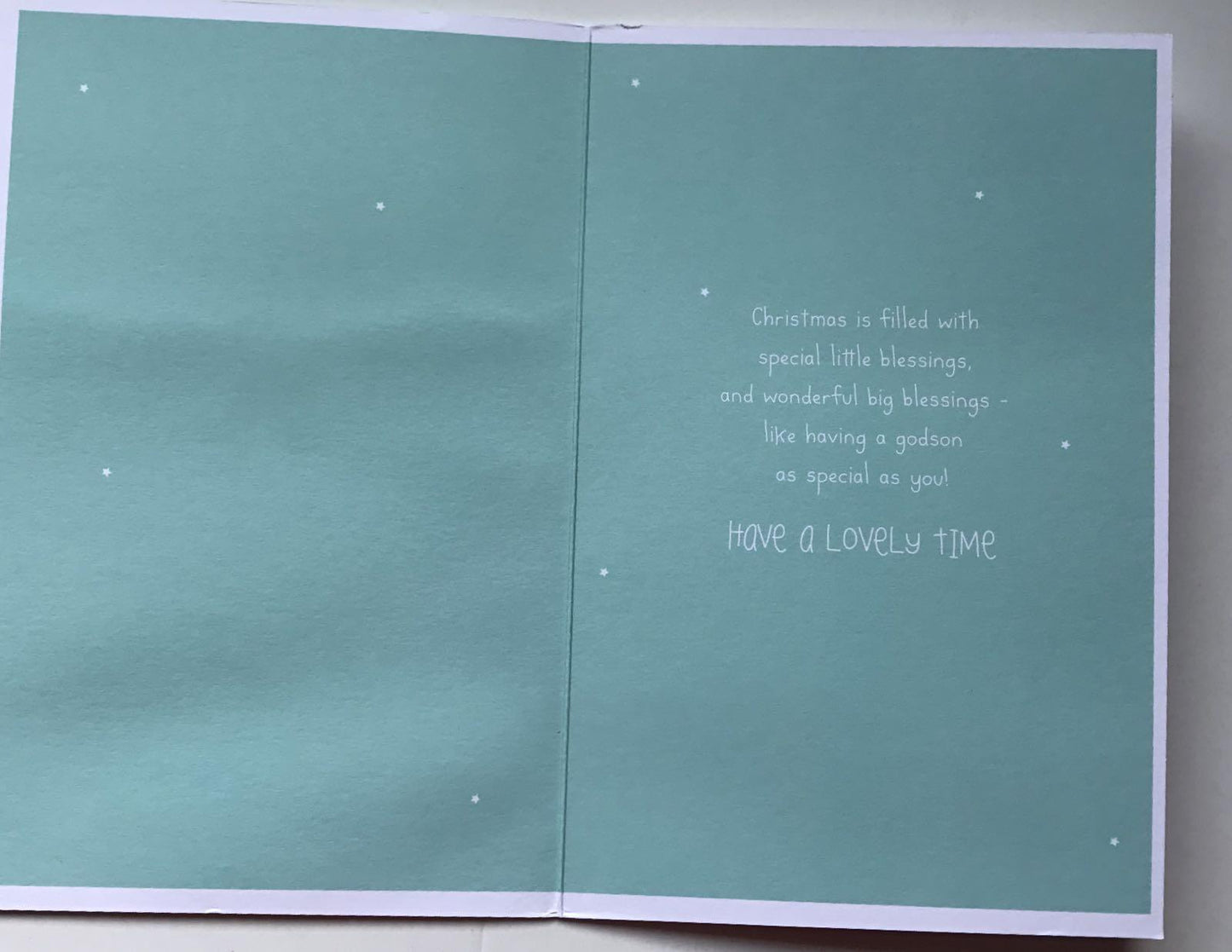 For a Lovely Godson at Christmas Christmas Card