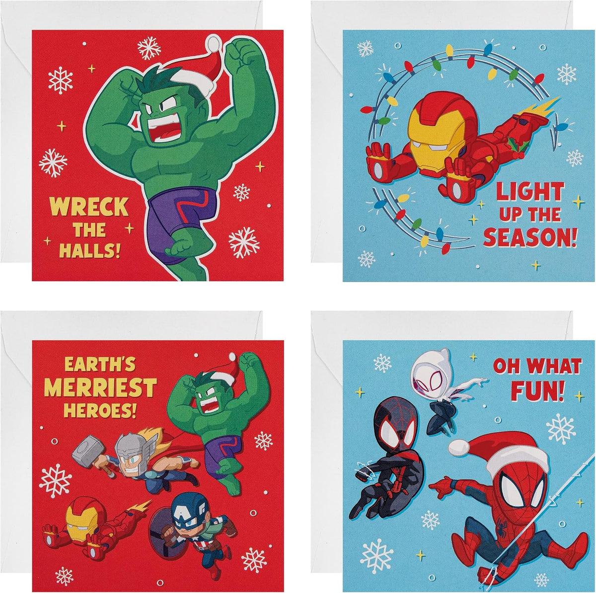 MARVEL Avengers Multipack Pack of 20 in 4 Designs Christmas Cards