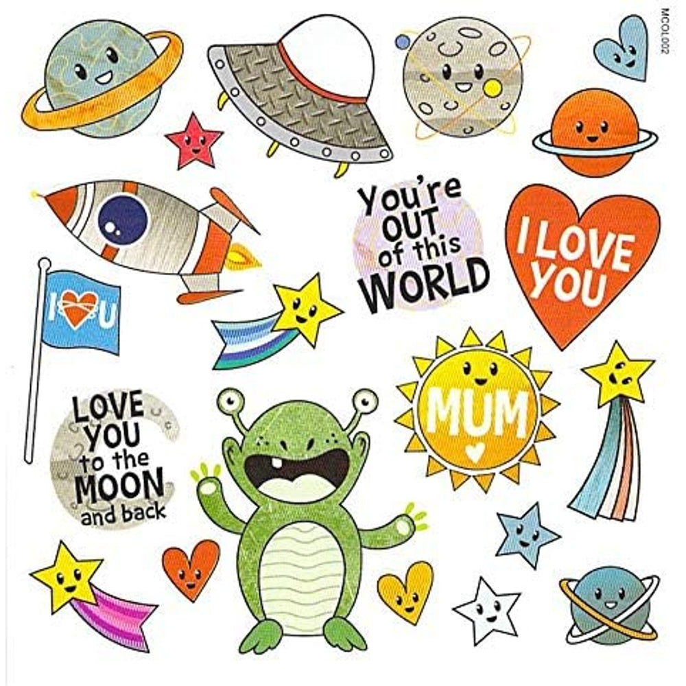 Aliens Design To The Best Mummy In Universe Mother's Day Card with Colouring Activity and Stickers