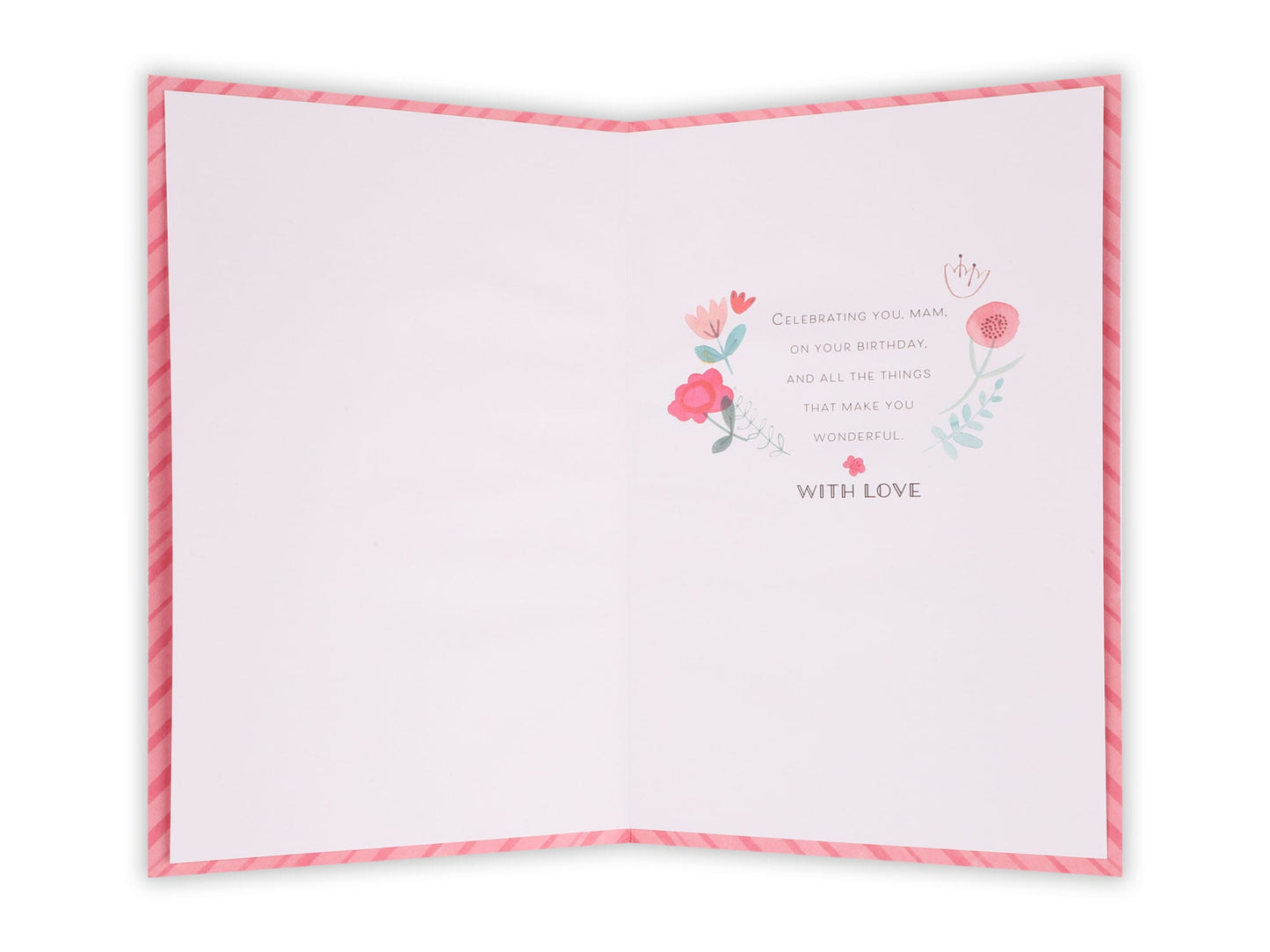 Mam Happy Birthday Flowers Greeting Card