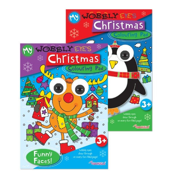 Single A4 32 Pages Christmas Wobbly Eyes Colouring Pad