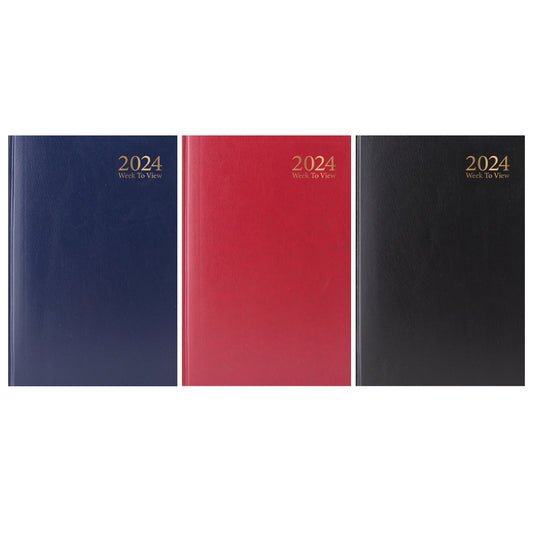 Single 2024 A6 Week to View Casebound Value Diary
