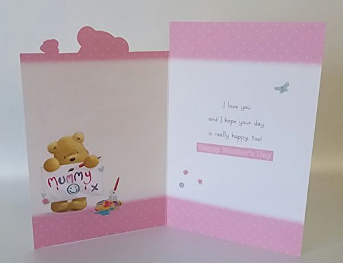 Mummy on Mother's Day Adorable Bear Die Cut New Greeting Card