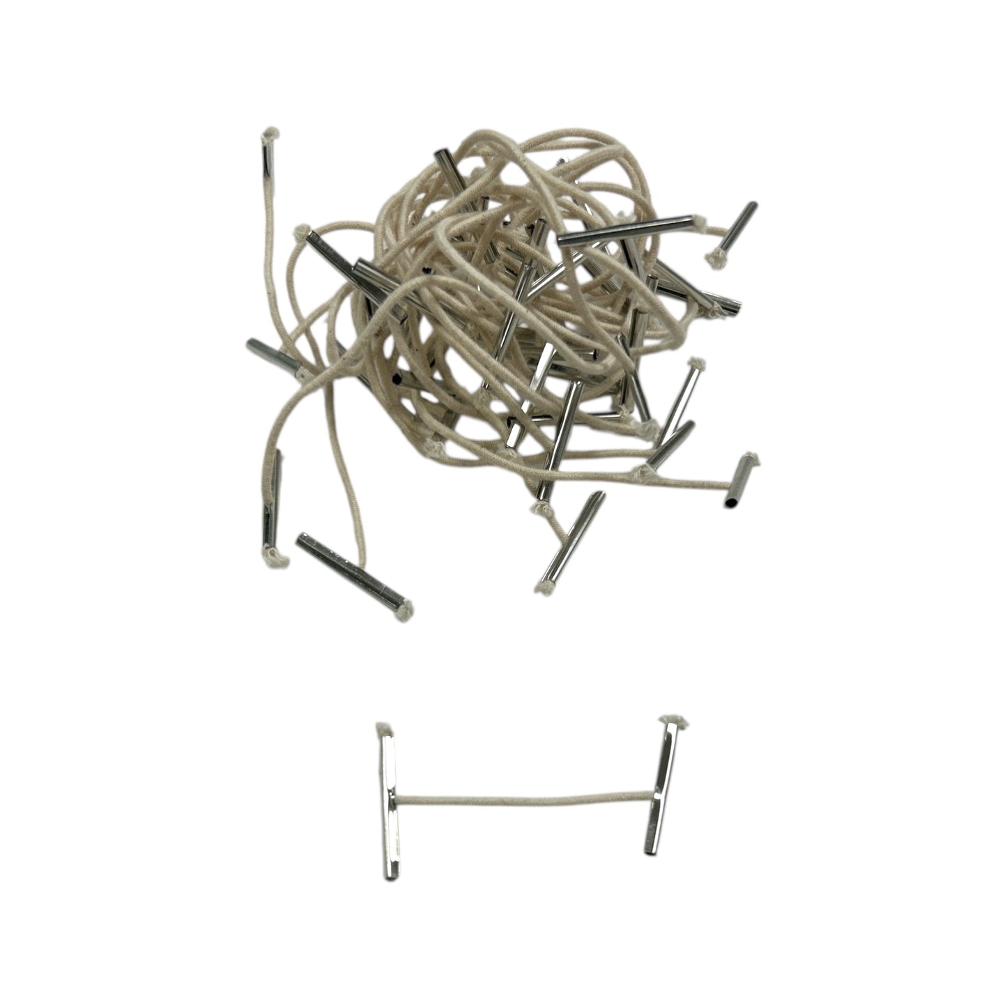 Pack of 500 Elastic White 51mm Metal End Treasury Tags