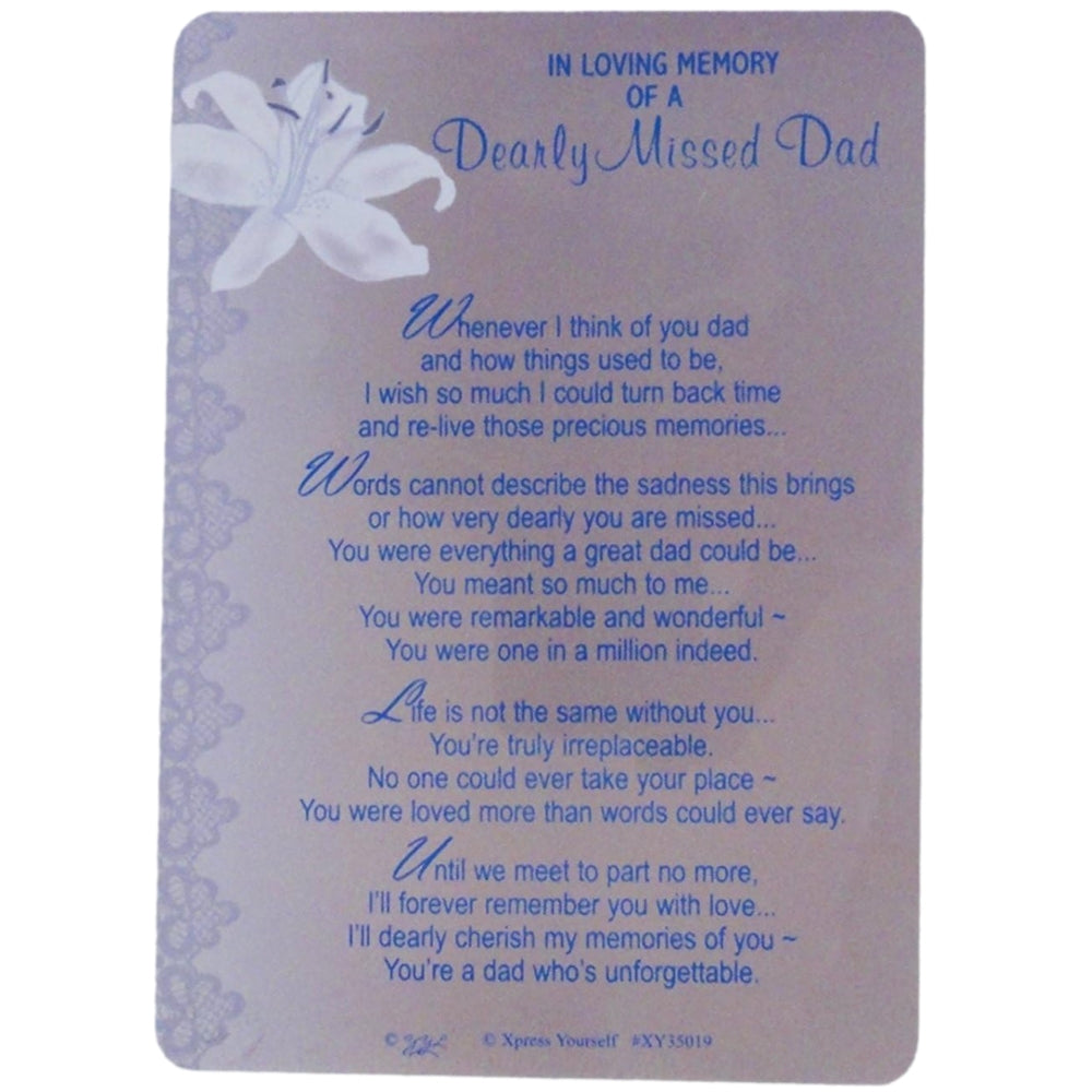 In Loving Memory Of A Dearly Missed Dad Xpress Yourself Keepsake Wallet Purse Card