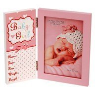 Heart & Star Hinged Photo Frame 4" x 6" with plaque - Baby Girl
