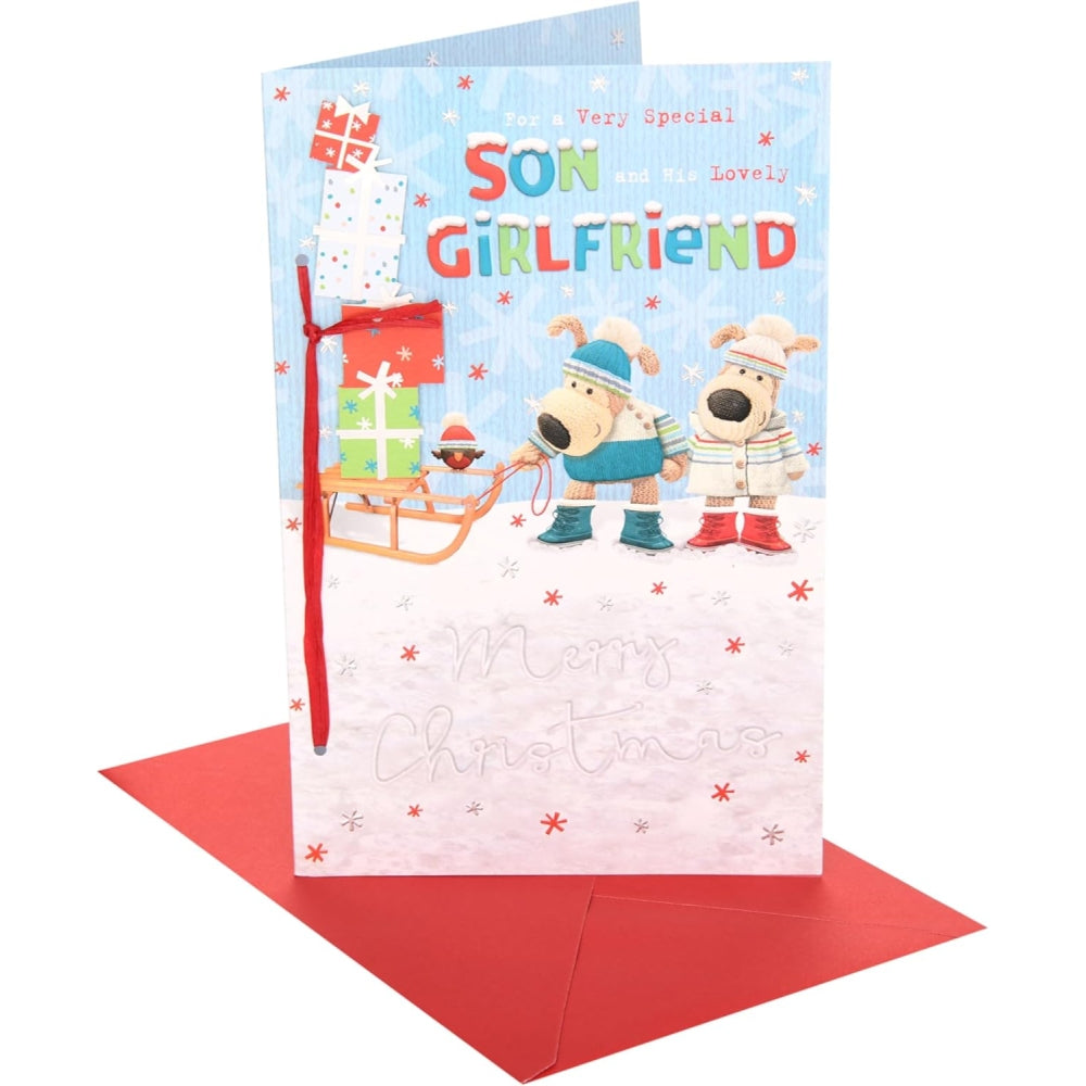 Boofles Sleigh Son & Girlfriend Christmas Card