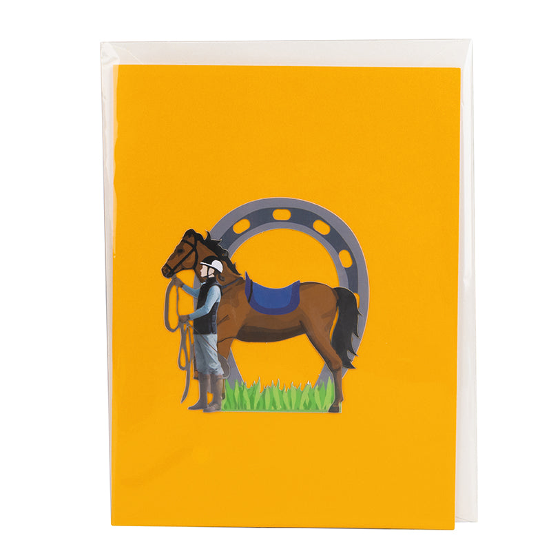 Barnside Bond Horse & Rider 3D Pop Up Greeting Card