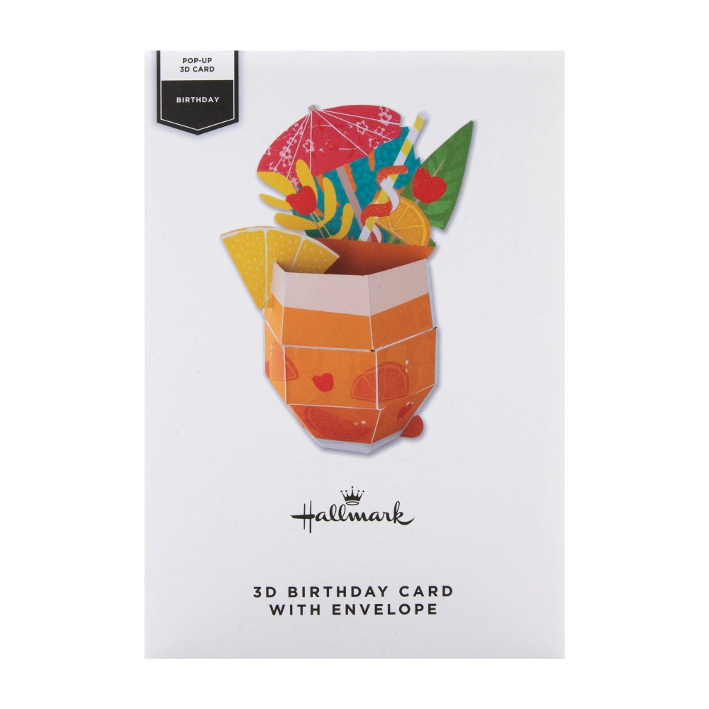 3D Pop-Up Cocktail Design Birthday Card