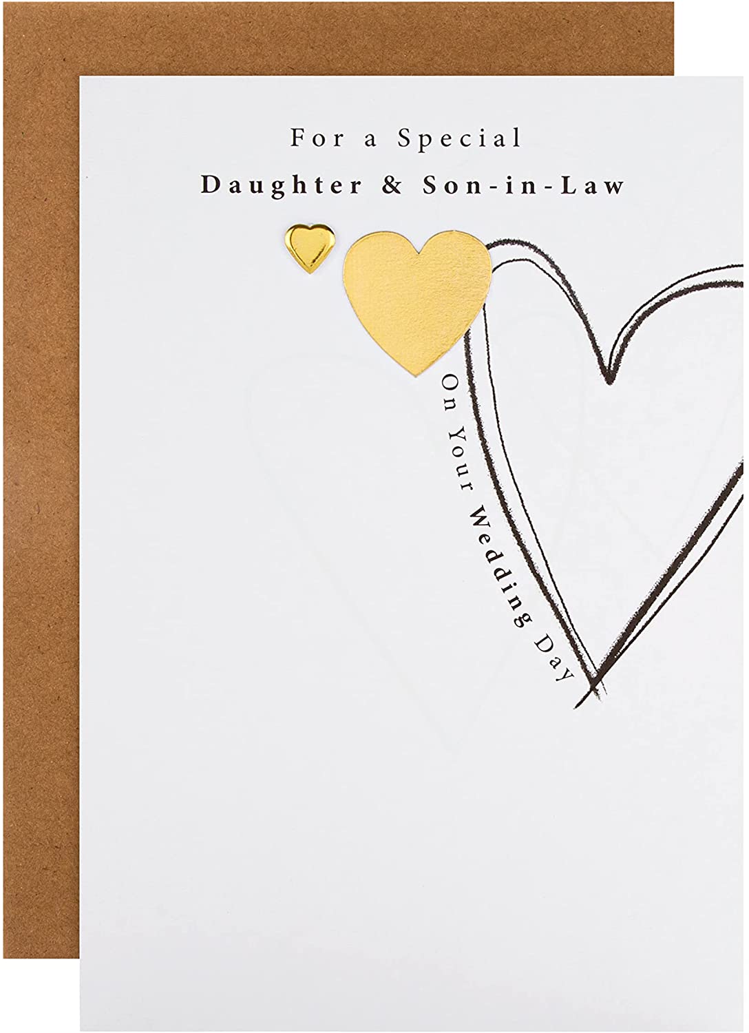 Love Hearts Design for Daughter and Son in Law Wedding Card