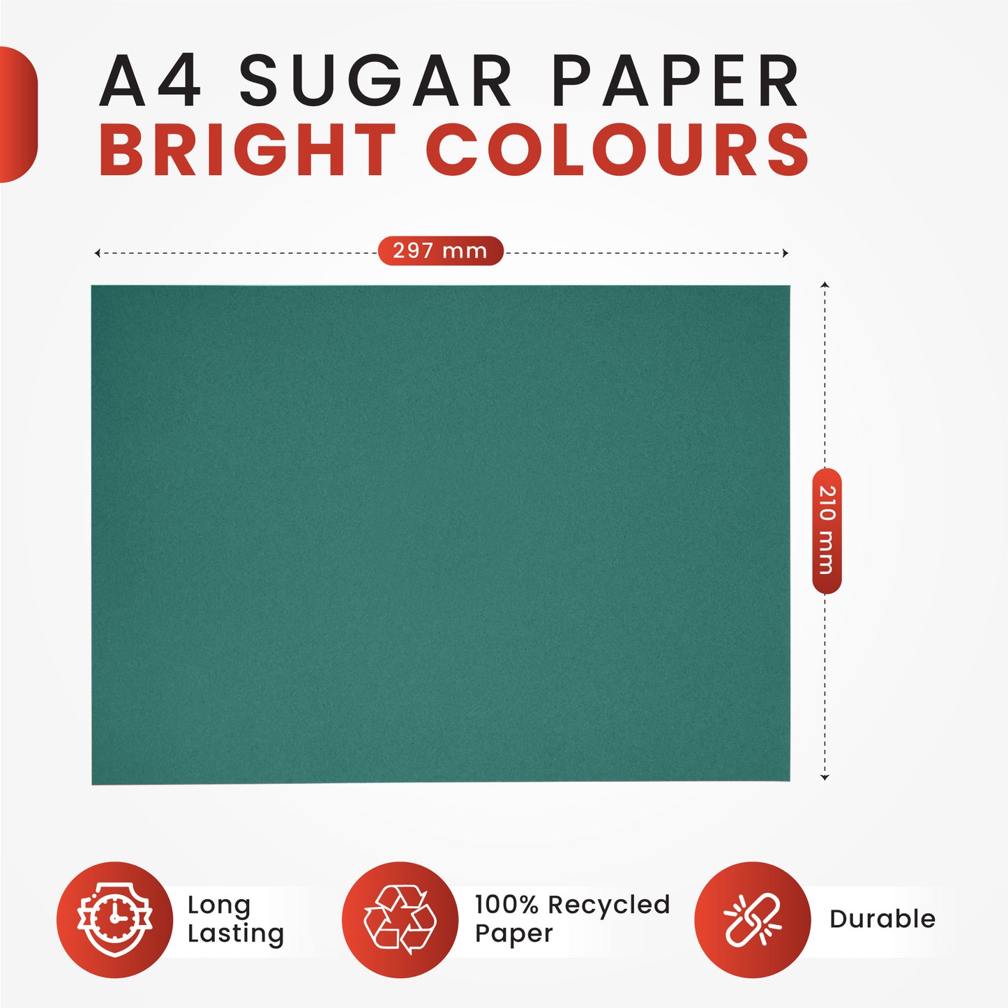 Pack of 500 A4 Assorted Coloured Sugar Papers