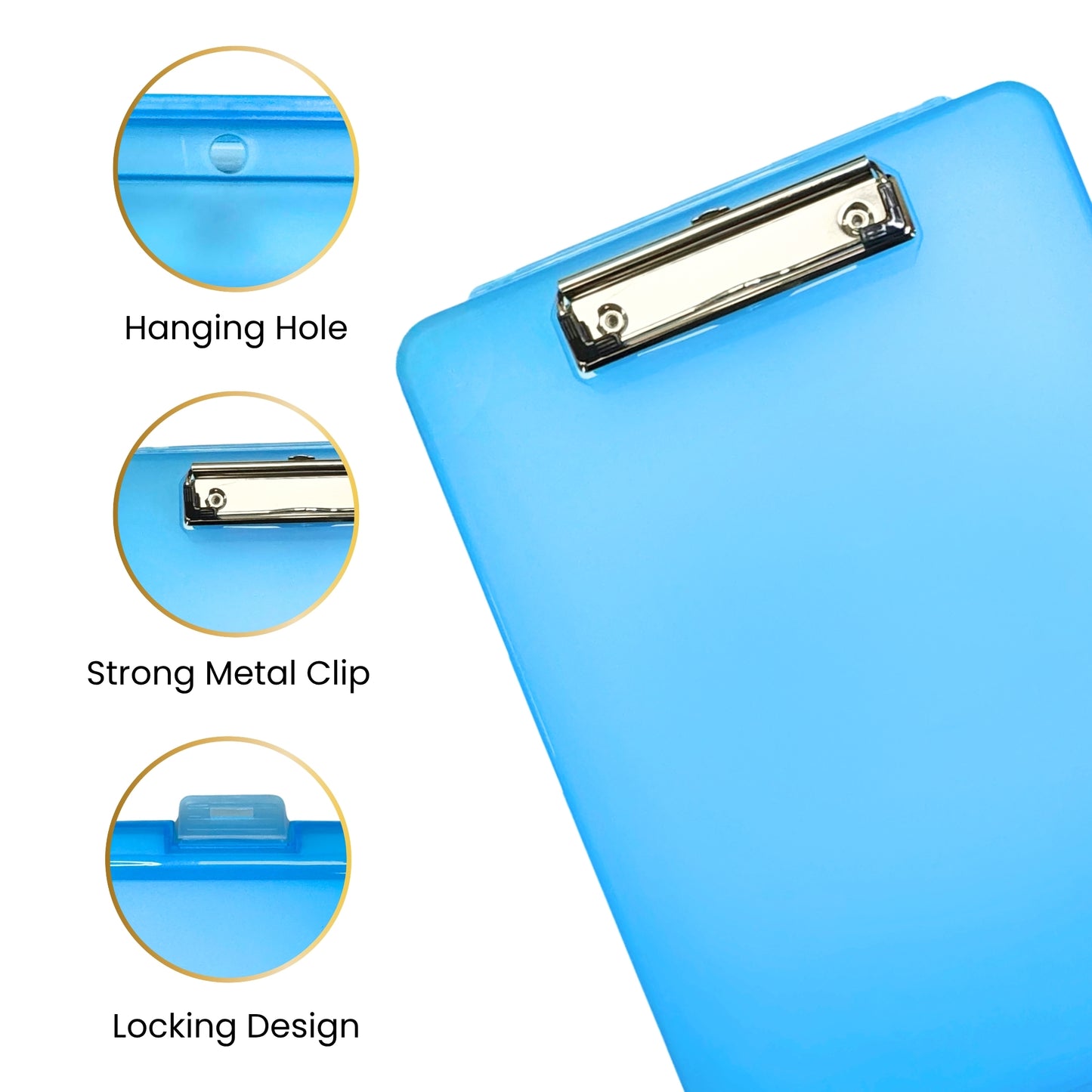 A4 Blue Clipboard Box File - Storage Filing Case