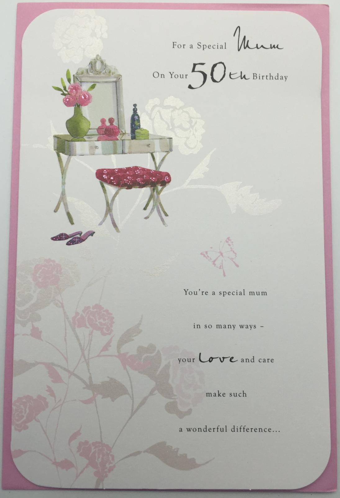 Mum Age 50 Birthday Card Lovely Verse