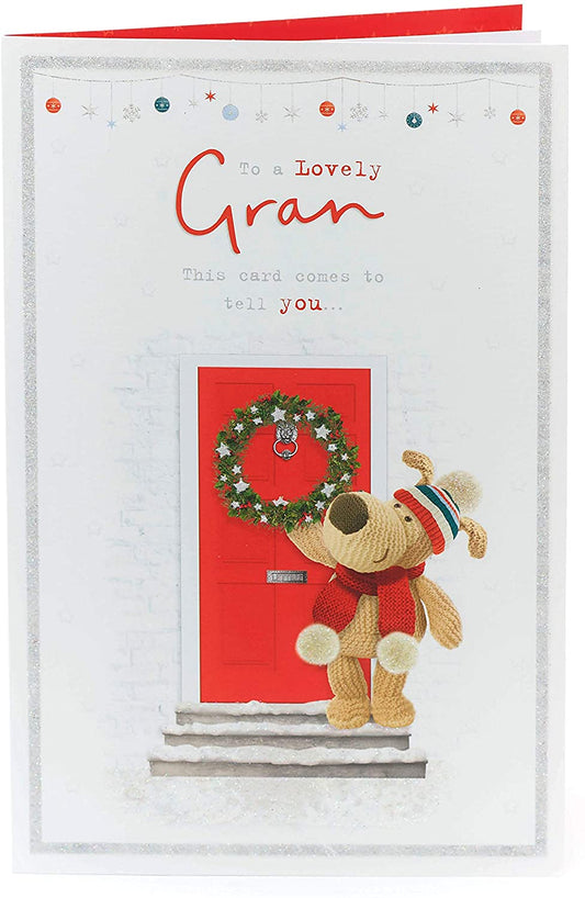 To A Lovely Granny Boofle And Wreath Design Christmas Card 