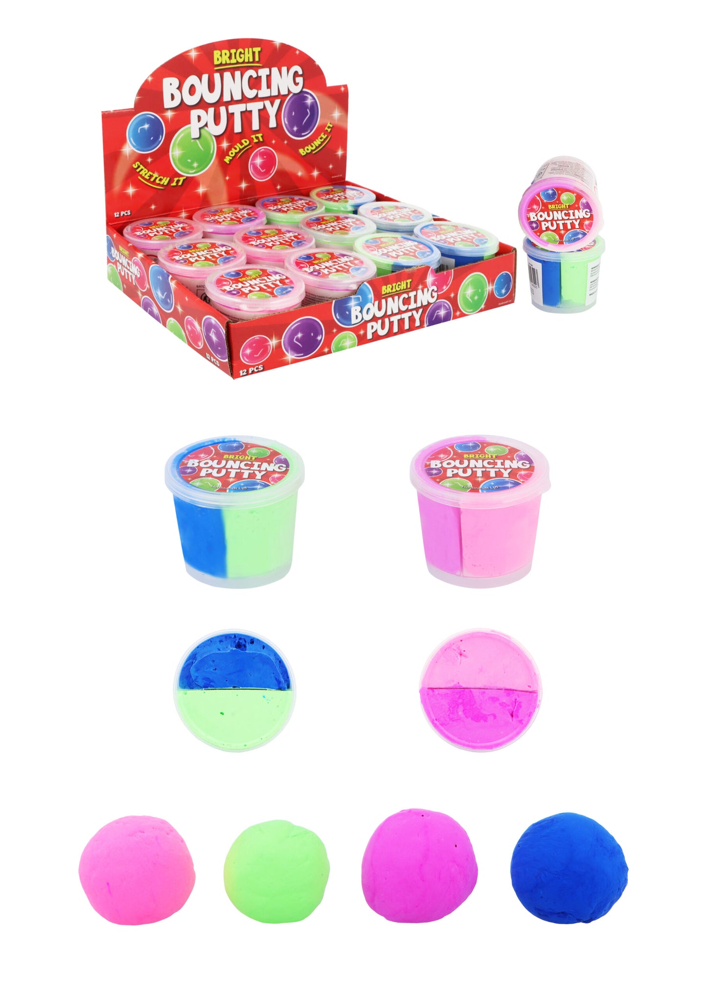 30g Two Tone Colour Bouncing Putty Tub