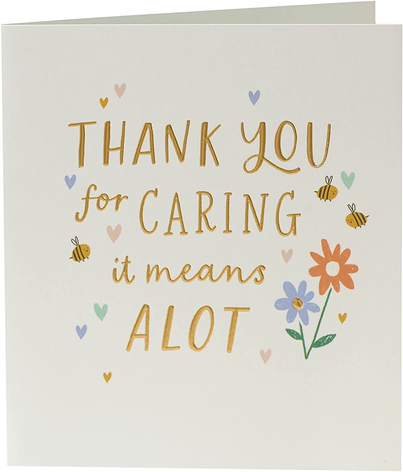 Thank You for Caring Support Card with Gold Detailing
