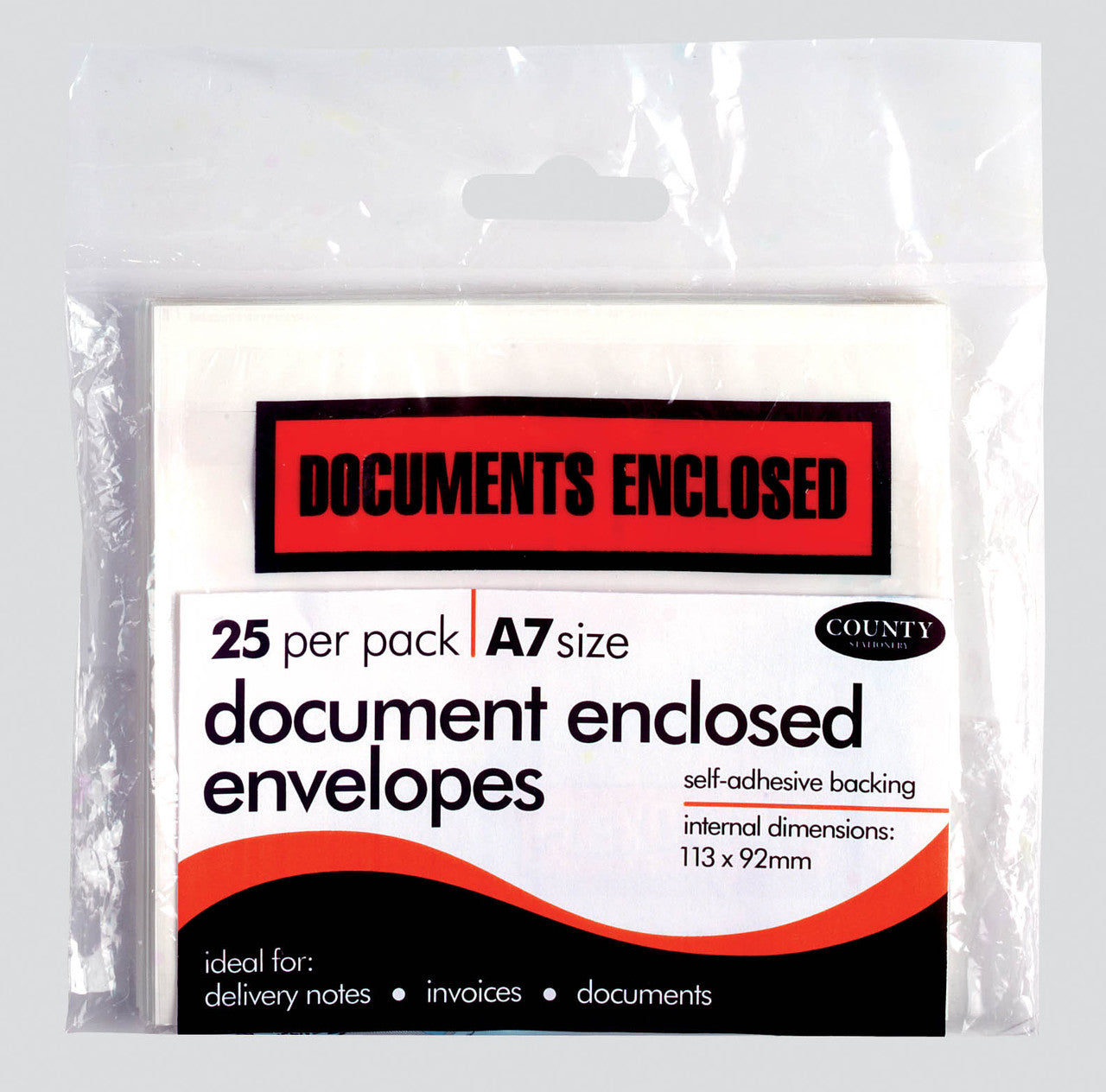Document Enclosed Envelopes Pack of 25 Self Adhesive Backing A7 Size