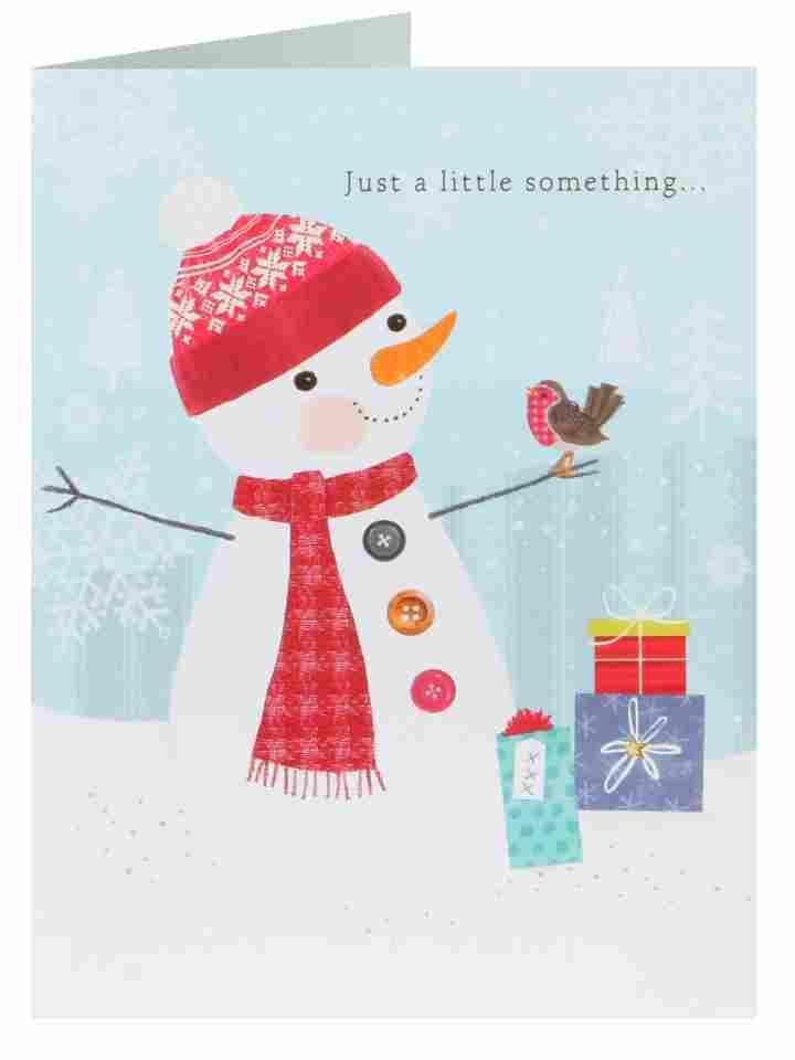 Christmas Money Wallet Gift Snowman Card