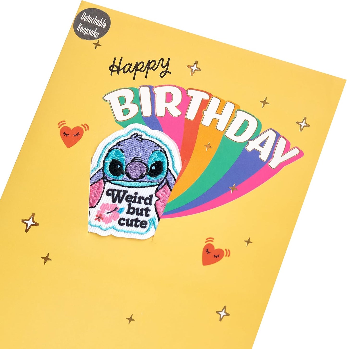 Disney Lilo & Stitch and Rainbow Design Kid's Birthday Card Detachable Keepsake