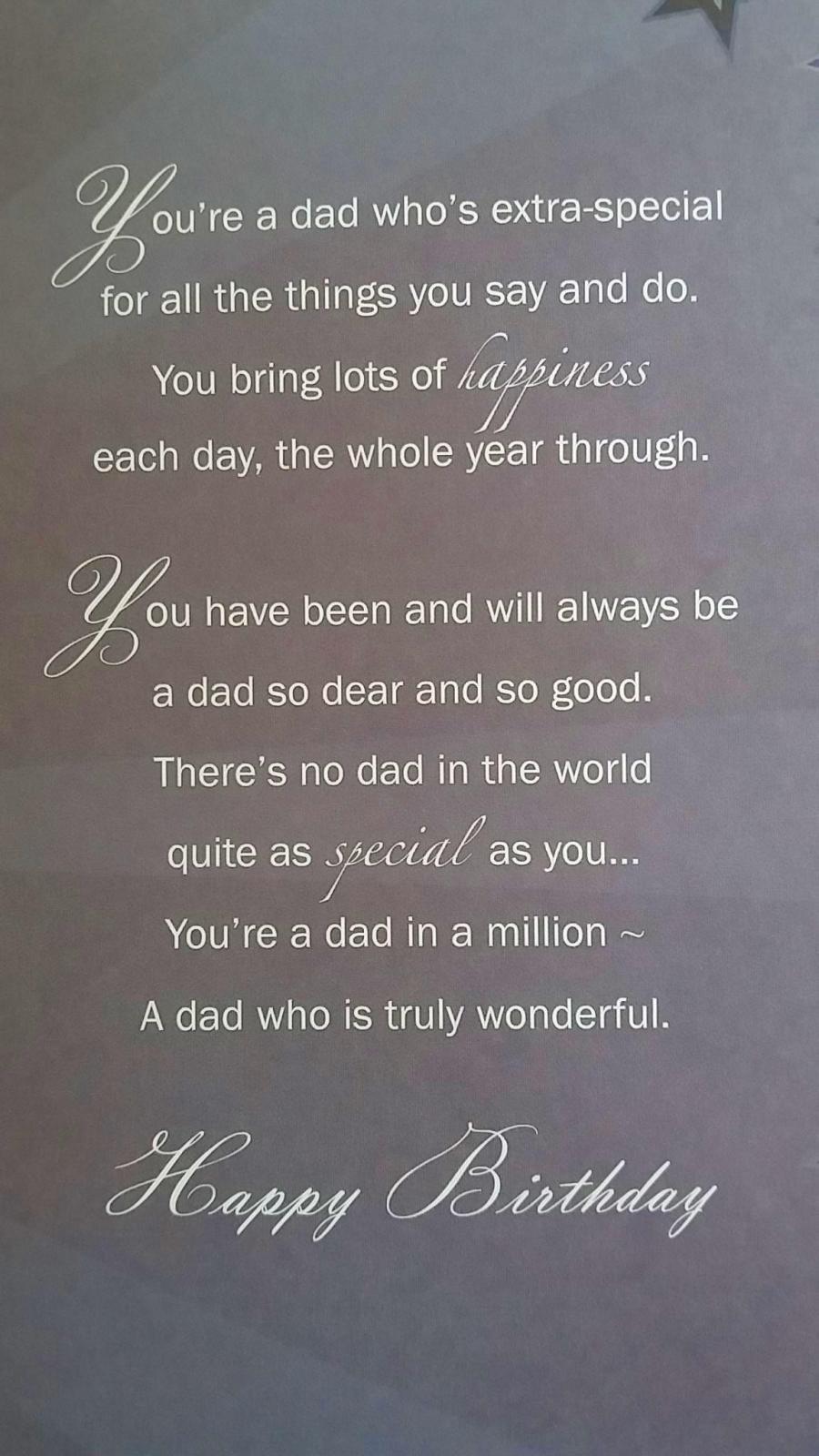 Special Dad Birthday Sentimental Verse Foil Finished Birthday Card