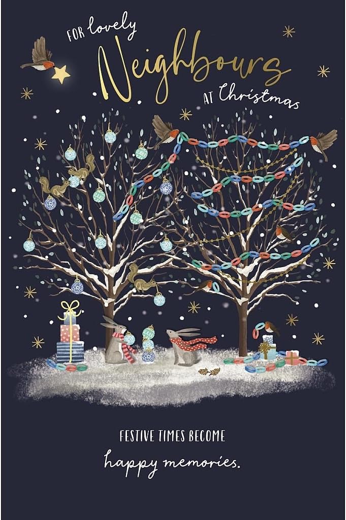 Festive Trees And Wildlife Neighbours Christmas Card