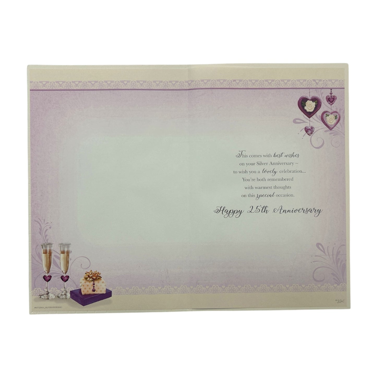 Silver Wedding Keepsake Treasures Traditional Design 40th Anniversary Card