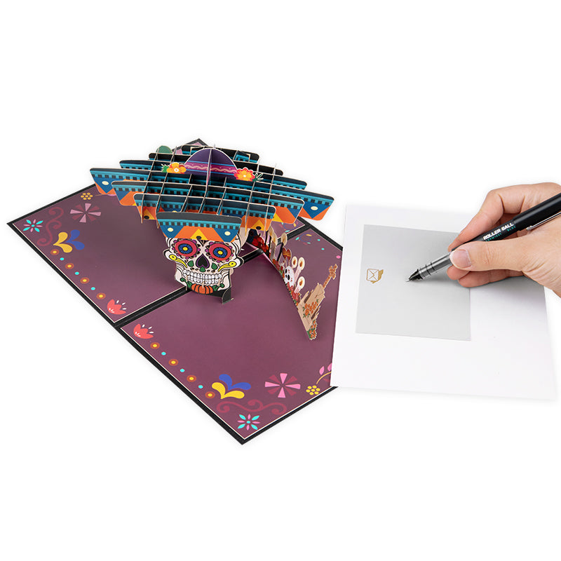 Dance of Spirits Sugar Skull Celebration 3D Pop Up Halloween Card