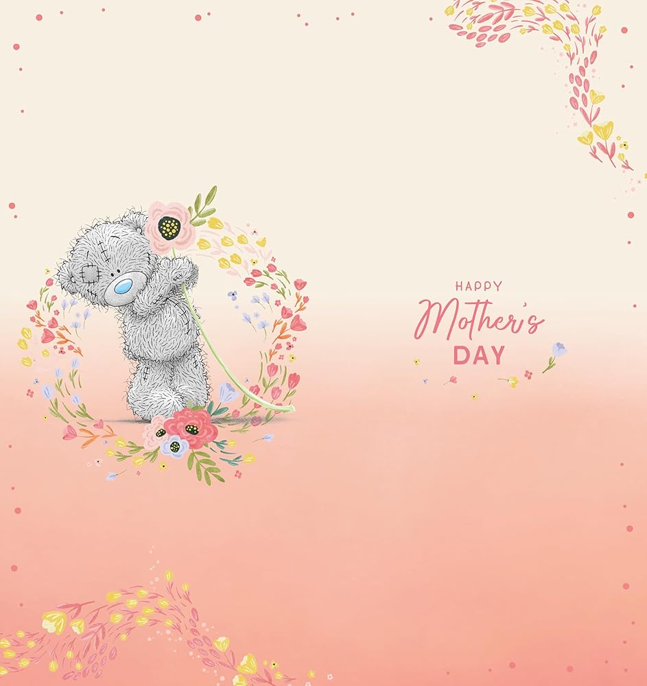 Bear Walking Through Flowers Special Godmother Mother's Day Card