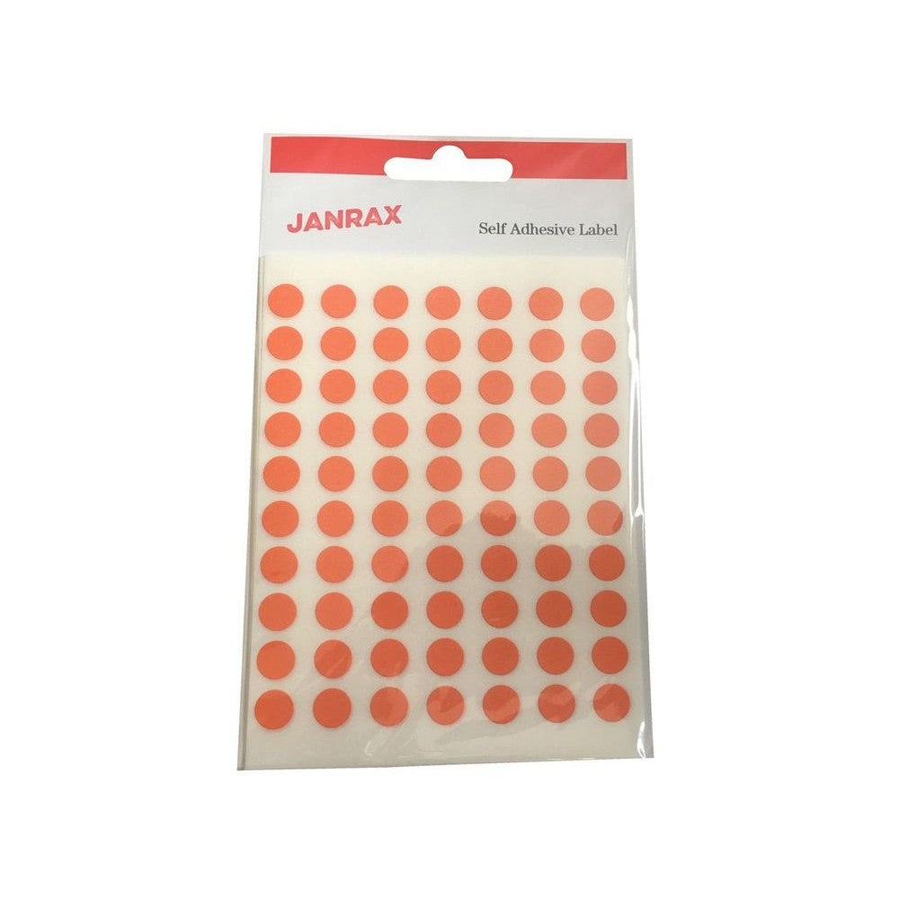 Pack of 2800 Orange 8mm Round Labels - Stickers