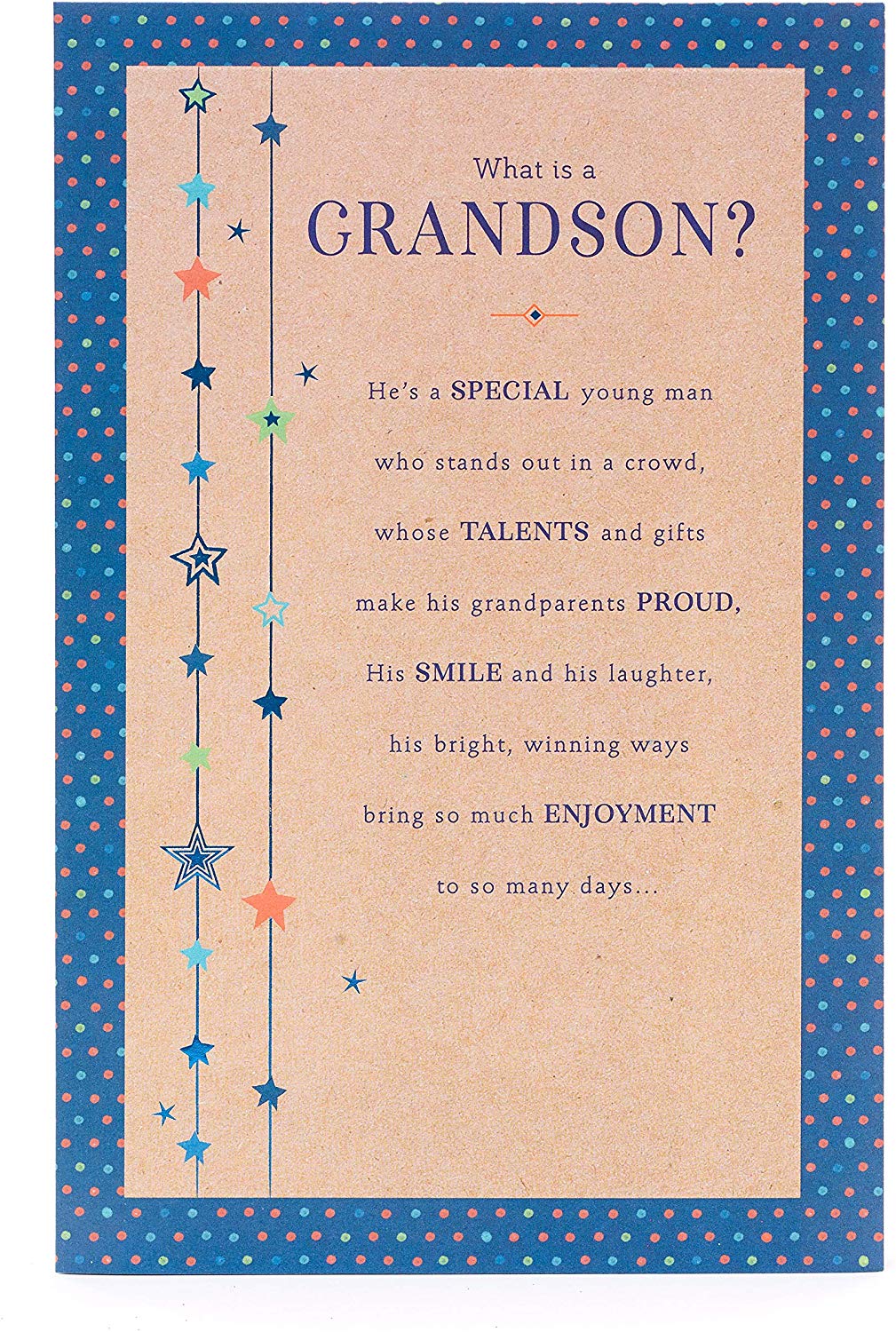Grandson Birthday Card with Sentimental Words 