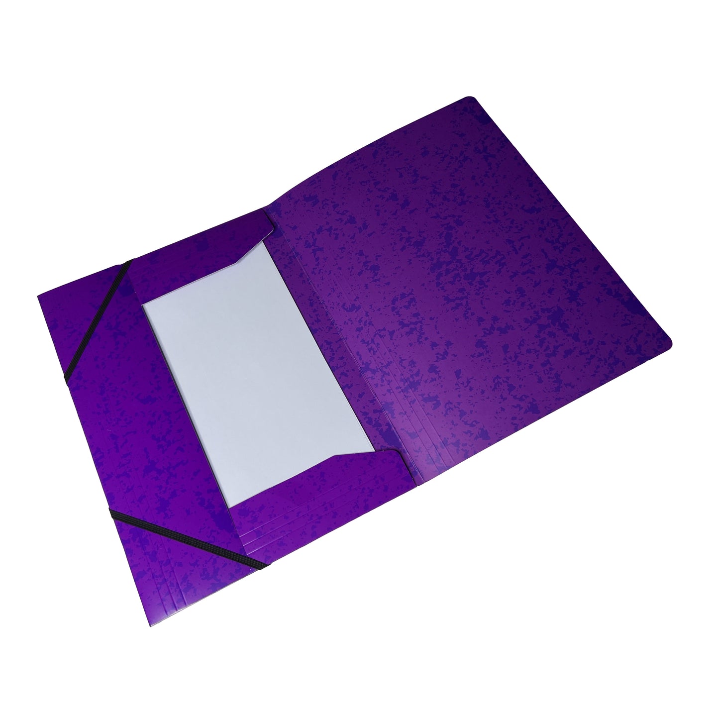 Pack of 12 A4 Purple Card 3 Flap Folders With Elastic Closure