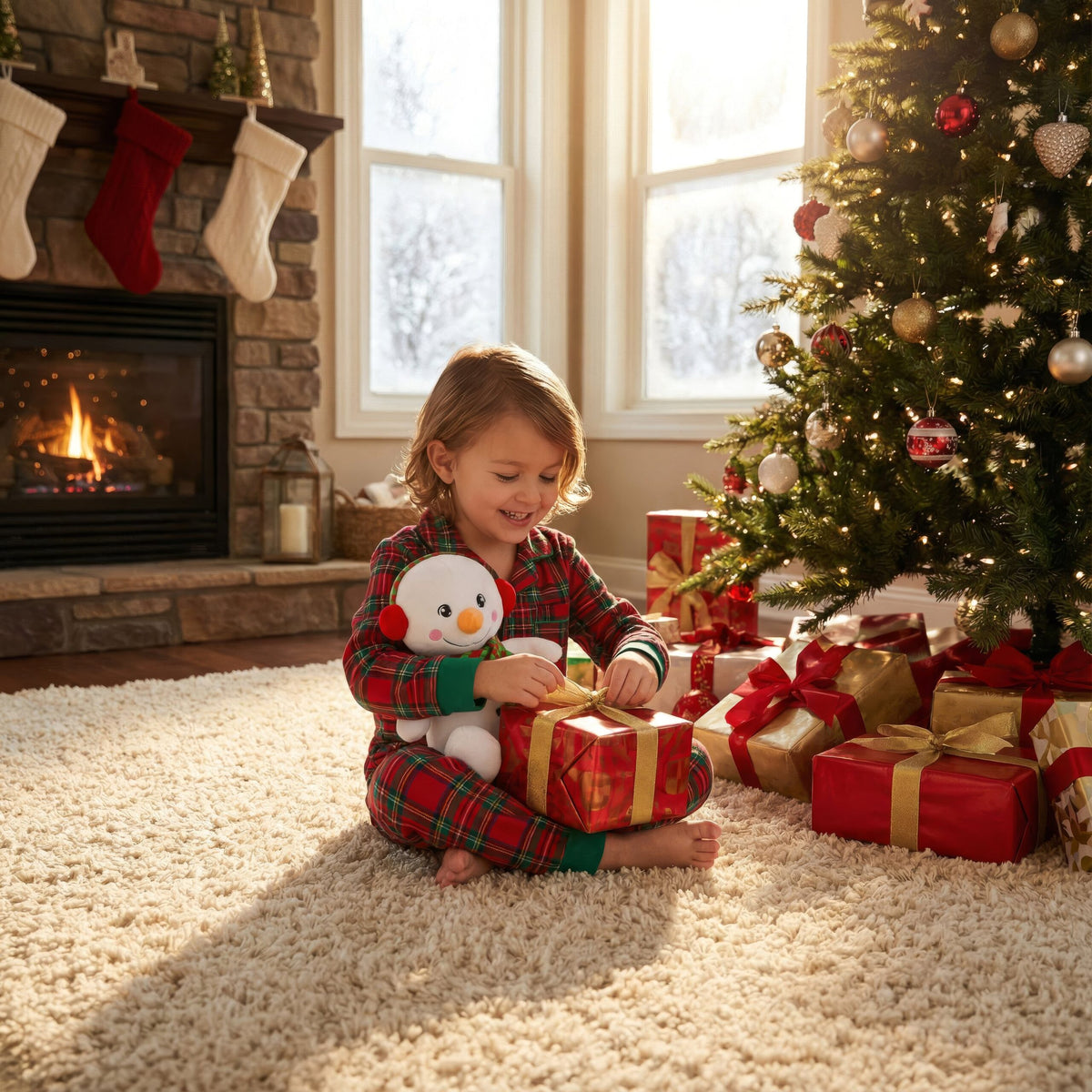 Christmas Snowman in Earmuffs Plushie (23cm)