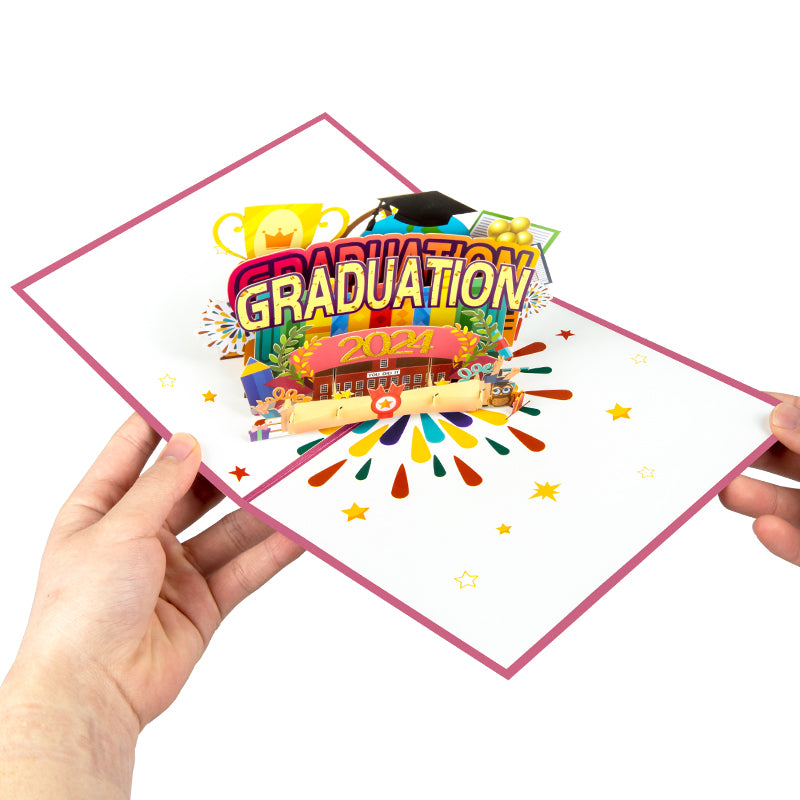 Hats Off 3D 2024 Pop Up Graduation Card