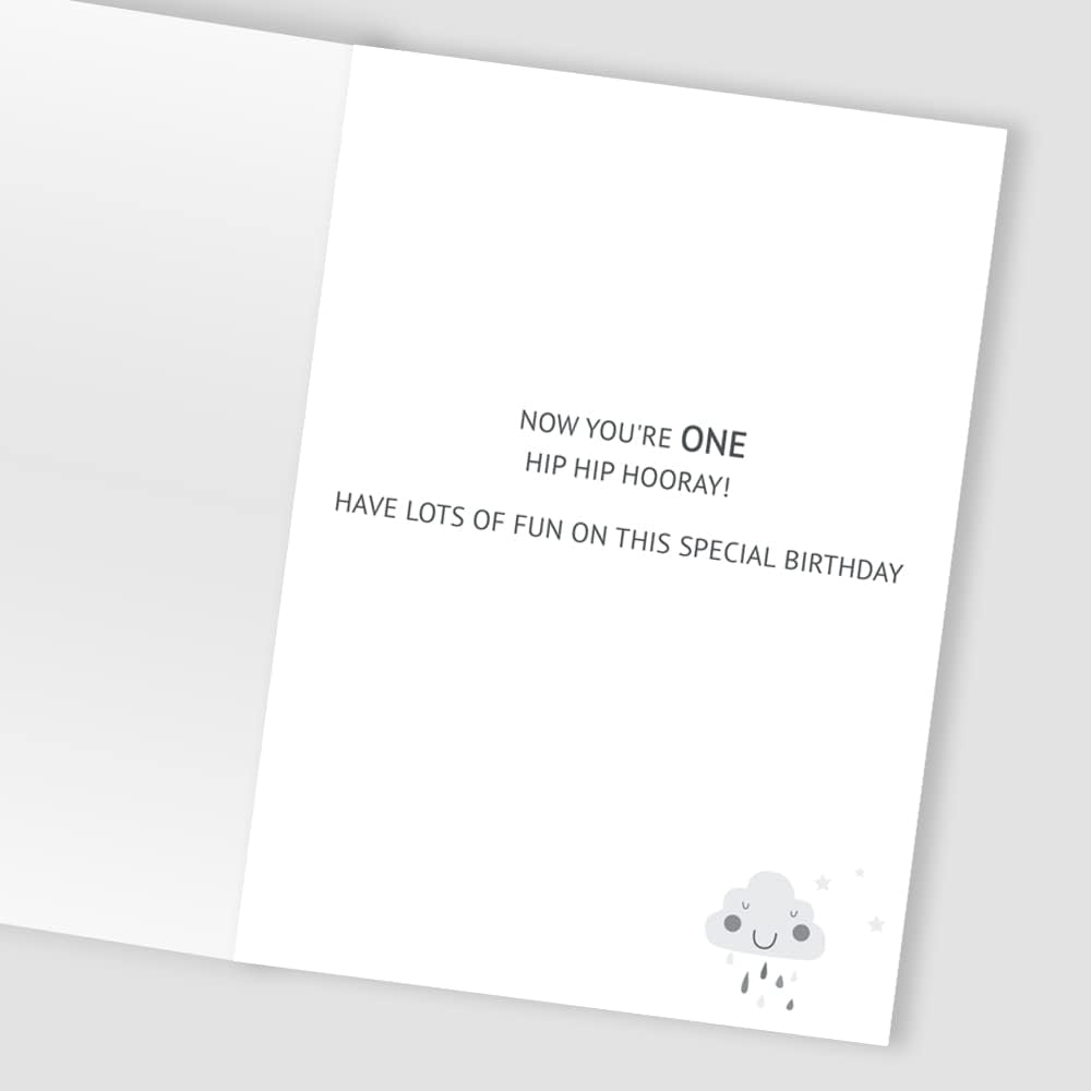 Rainbow & Clouds Embellished Boys 1st Birthday Card