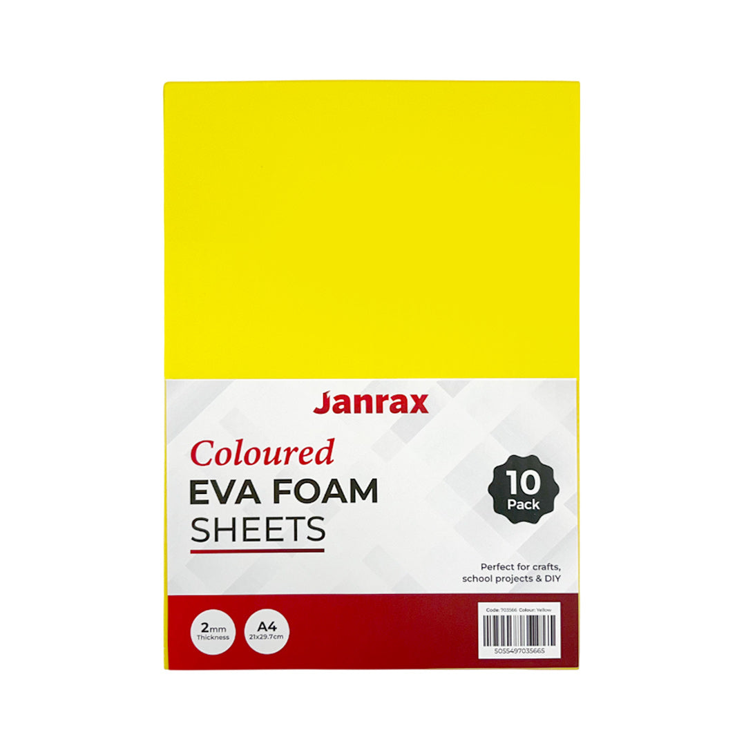 Pack of 200 A4 Yellow Coloured EVA Foam Sheets