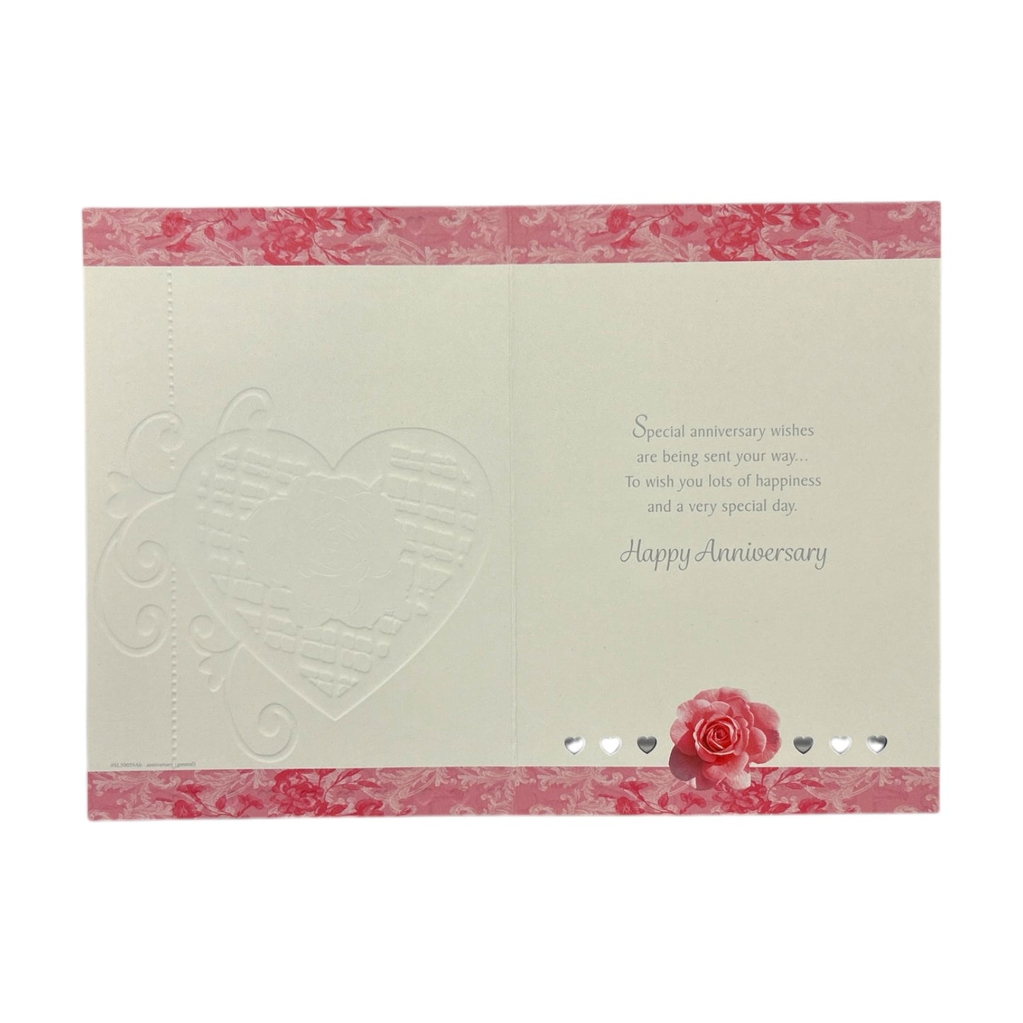 Sister & Brother-In-Law Traditional Silver Heart Design Anniversary Card