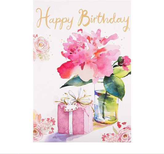 General Birthday Card Classic Floral Design