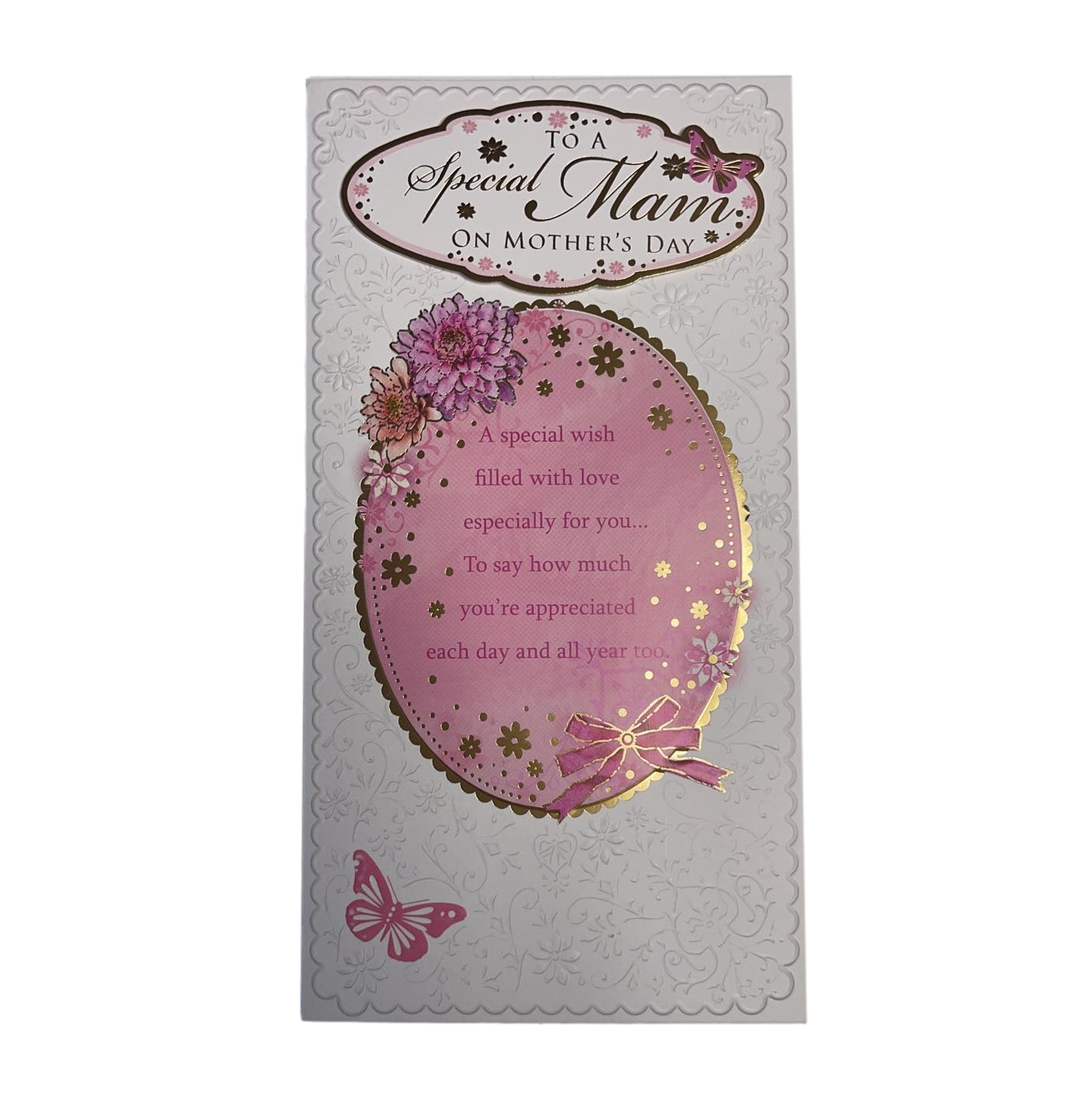 To Special Mam Foil Finished Butterfly Design Mother's Day Card