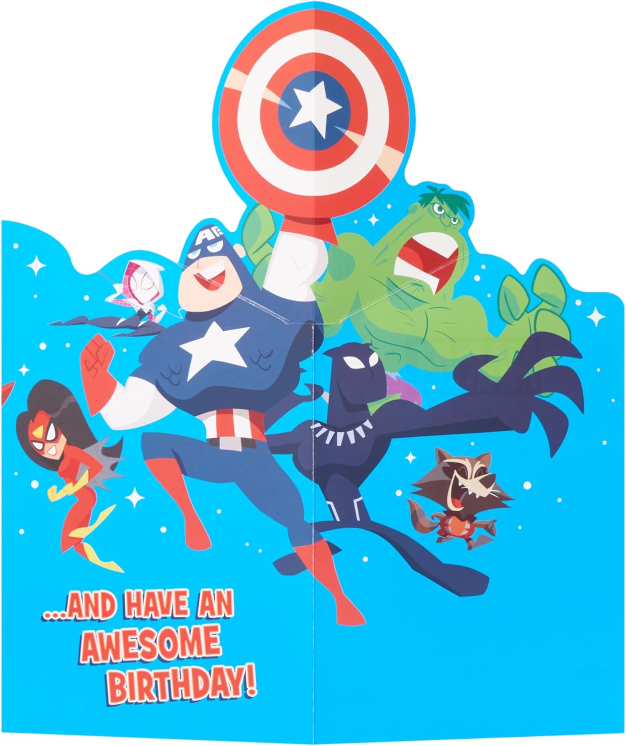 Marvel Pop-Up Design 4th Birthday Card