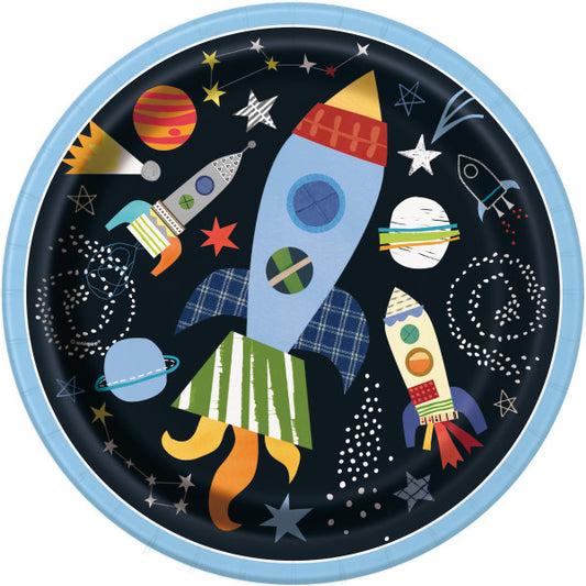 Pack of 8 Outer Space Round 9" Dinner Plates