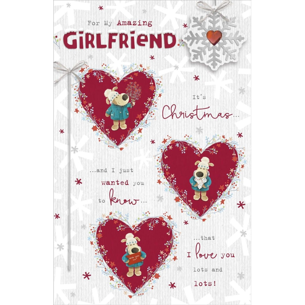 Boofles In Heart Girlfriend Christmas card