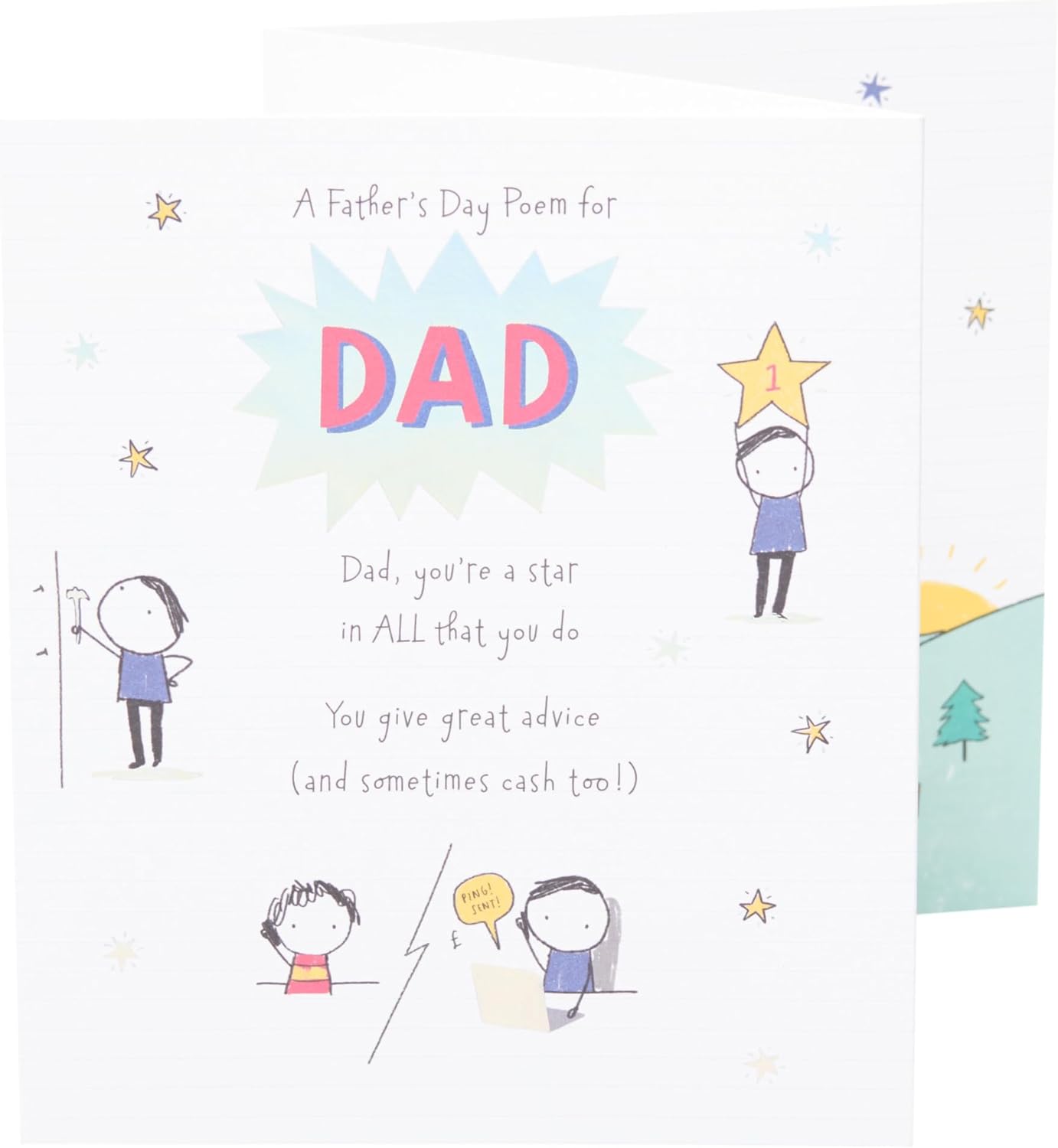 Sweet Poem Design For Dad Father's Day Card