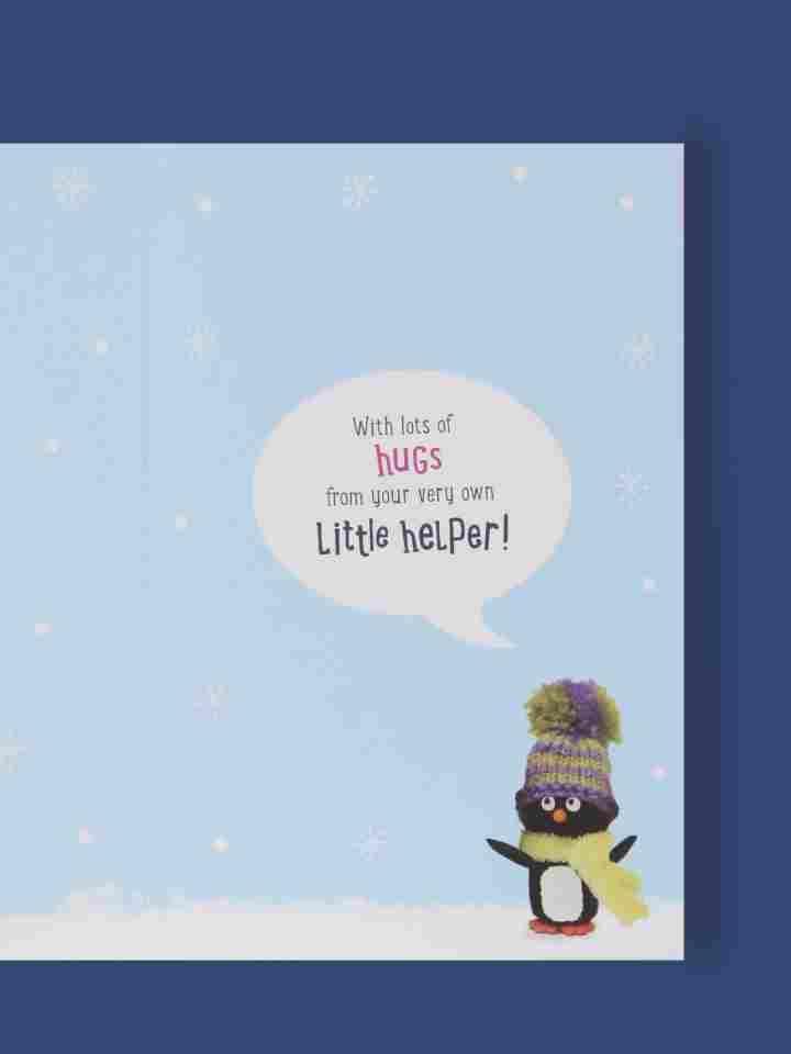 Mummy Christmas Card Penguins In Woolly Hats