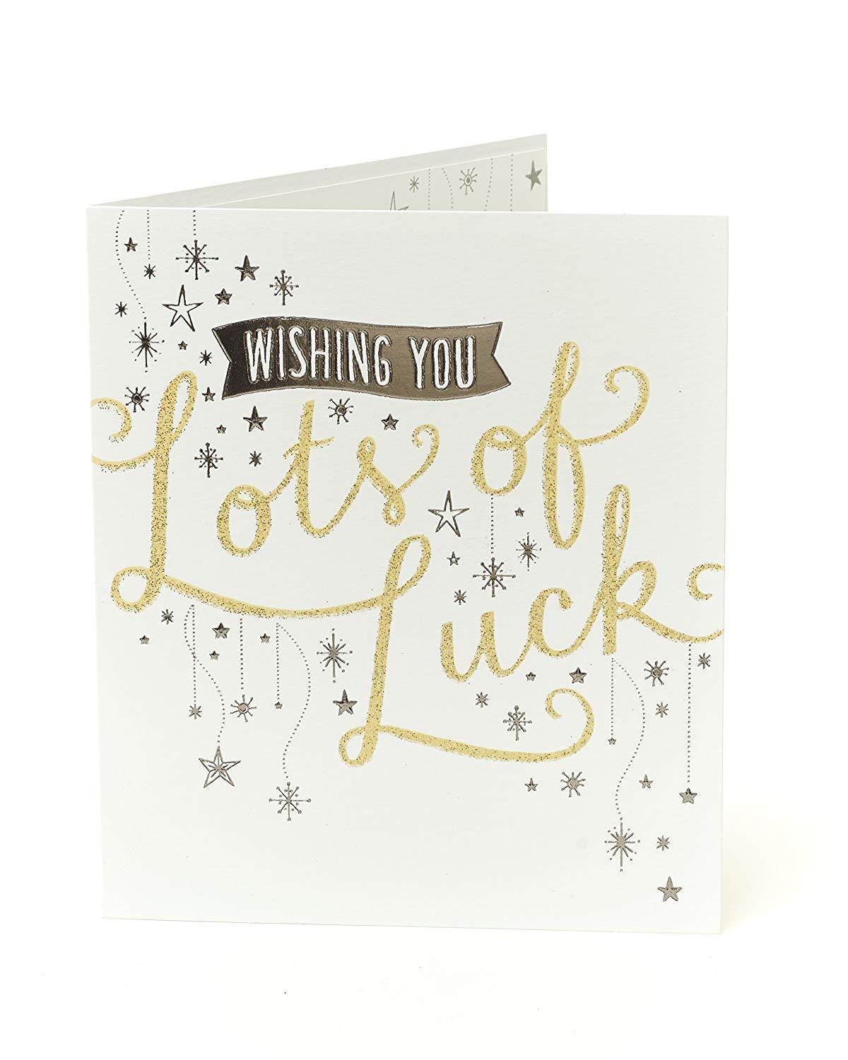 Good Luck Lettering Card Wishing You Lots of Luck!