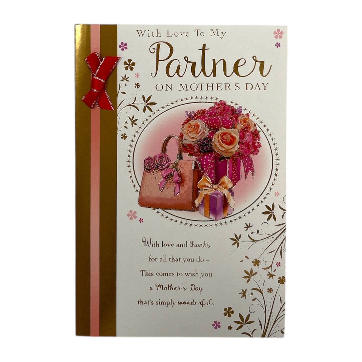 With Love To My Partner Purse And Flowers Design Mother's Day Card
