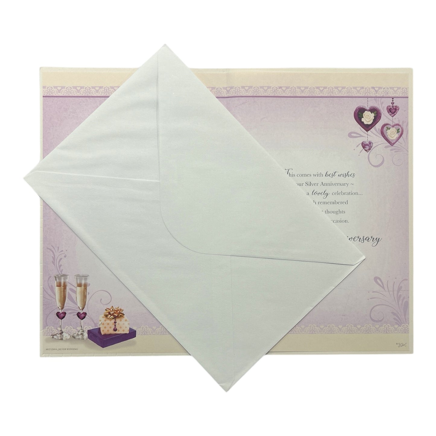 Silver Wedding Keepsake Treasures Traditional Design 40th Anniversary Card