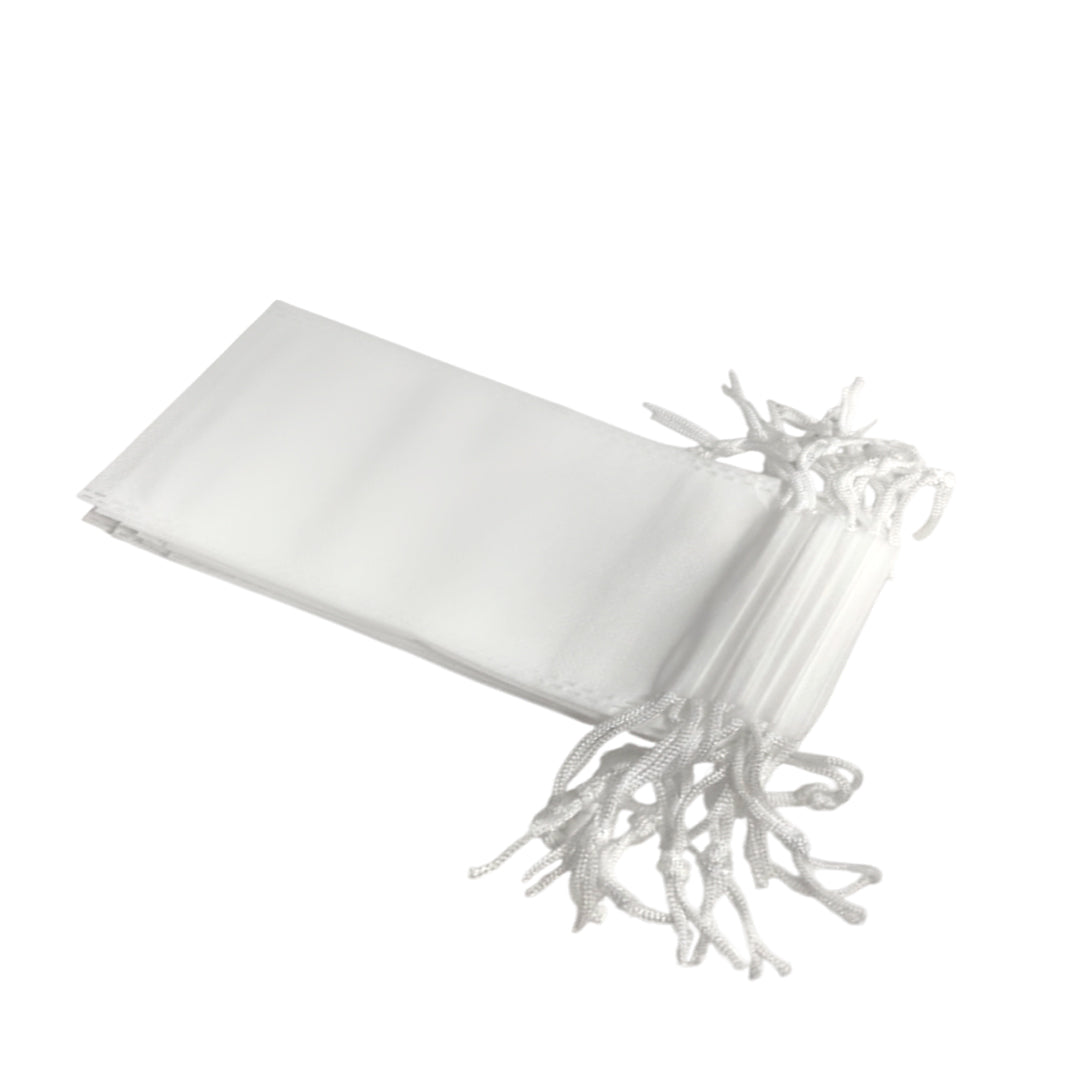 Pack of 100 White Coloured 48x39cm Non-Woven Drawstring Bags
