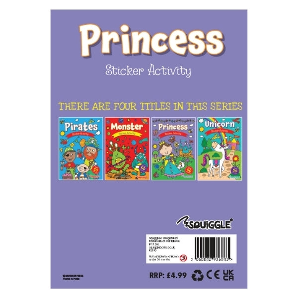 Pack of 6 A4 Unicorn Or Princess Design My Fun Sticker Activity Books